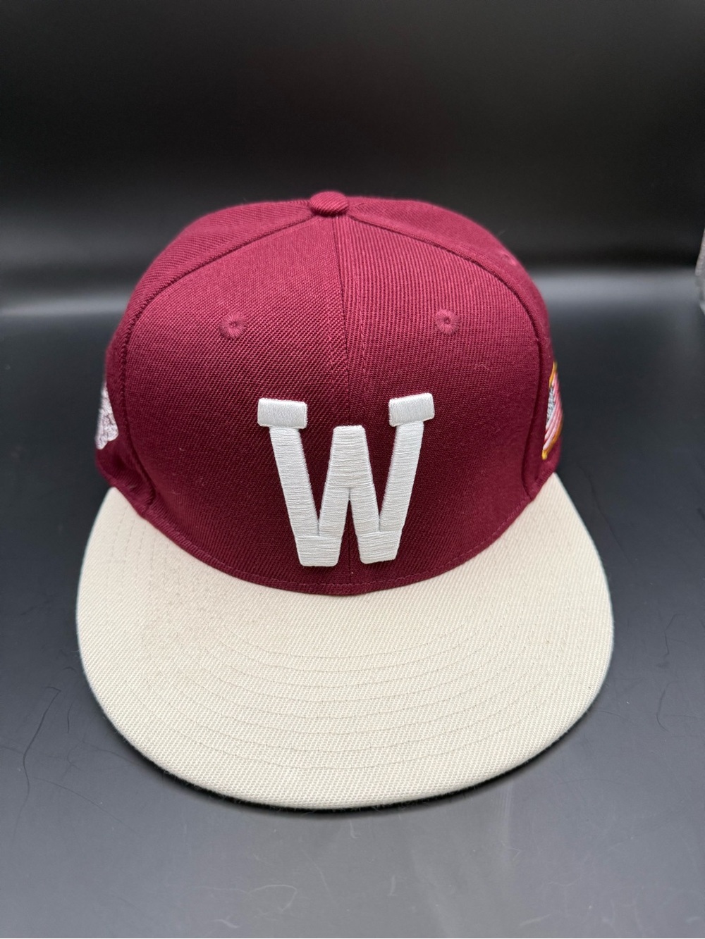 Darc Sport Wolves “Loyalty” Never F*cking give up Maroon/Cream 'W' Fitted 7 1/8